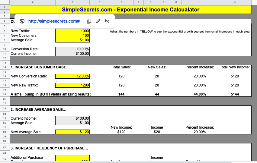 Exponential Income Calculator